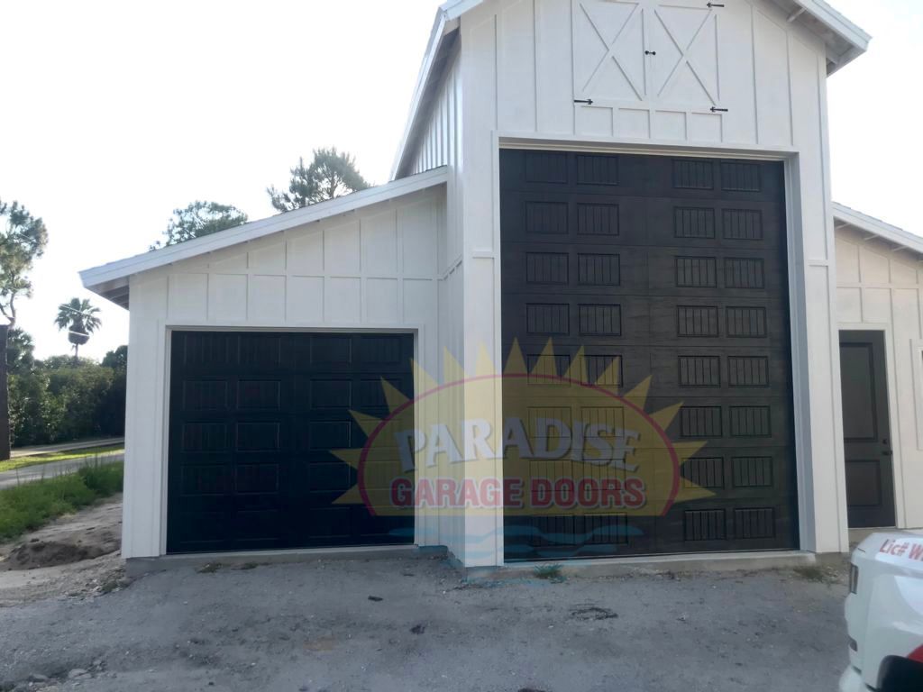 Newly installed garage door 