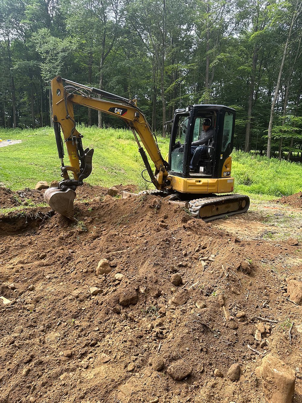 Yellow mini excavator