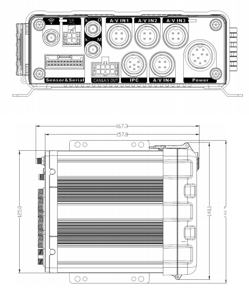 A drawing of an electronic device