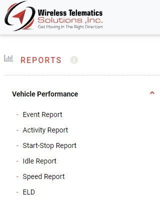 List of various vehicle performance reports