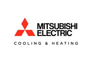 Mitsubishi Electric logo: Red diamond logo, black text