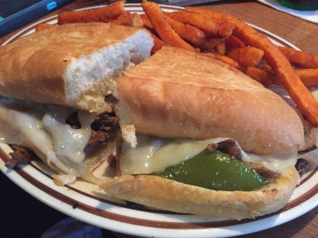 Sandwich and fries