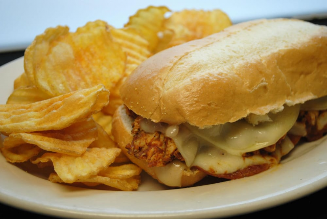 Sandwich and chips