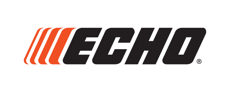 ECHO logo in black and orange with stylized stripes on a white background