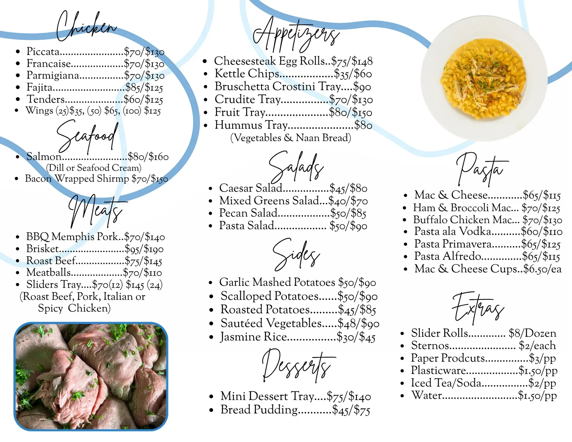 food and menu prices
