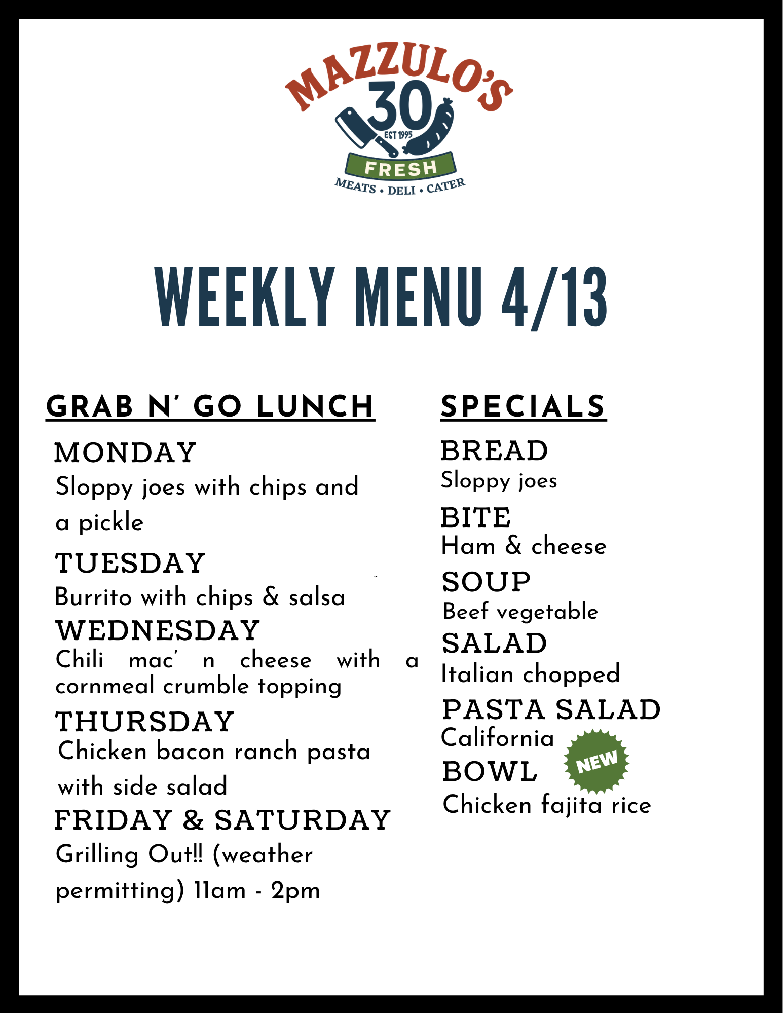 lunch menu 3/2