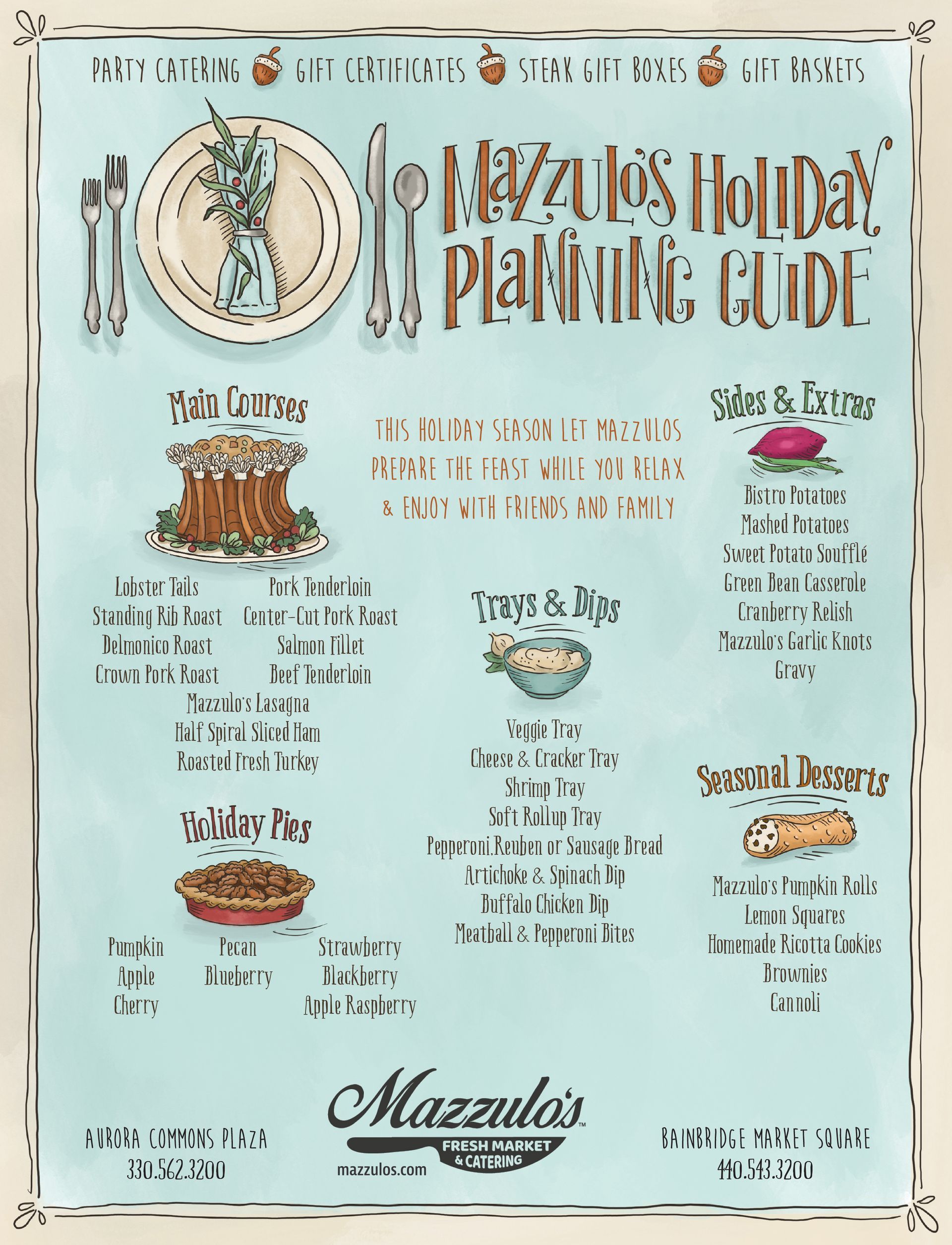 Holiday Planning menu