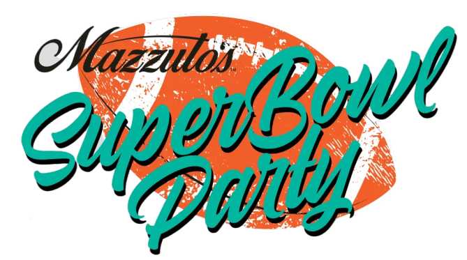 a logo that says mazzudos super bowl party