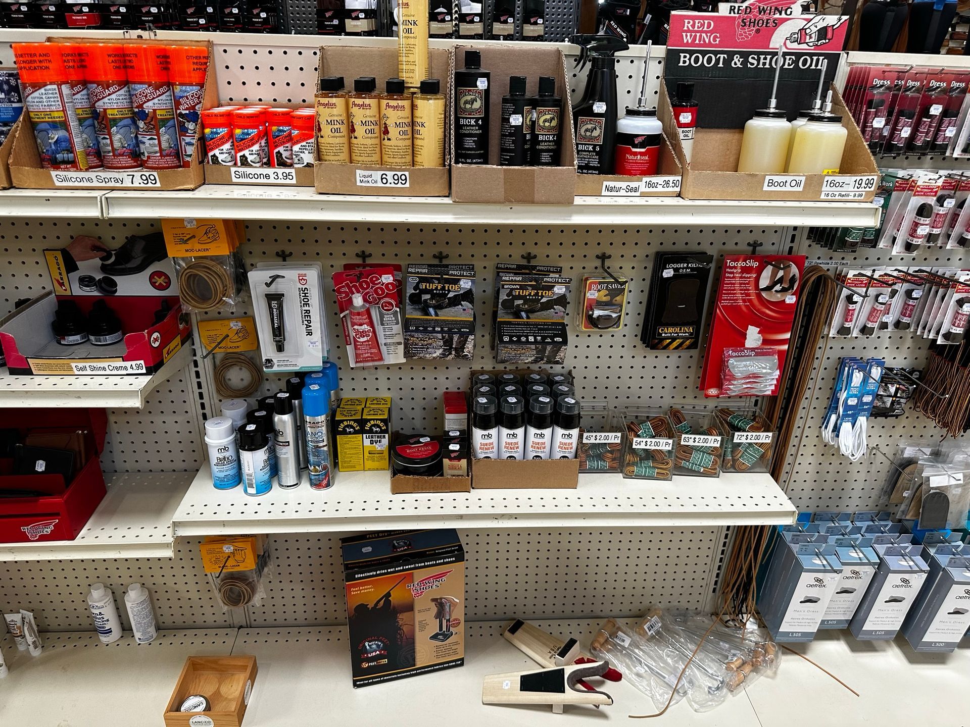 Shoe care display rack