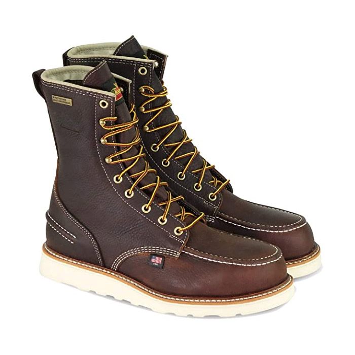 814-3800 Thorogood 1957 Series Waterpoof 8 inch Briar Pitstop Moc Toe Maxwear Wedge Boot