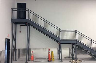 Painted commercial building interior