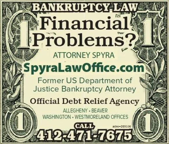 An advertisement for a bankruptcy law attorney