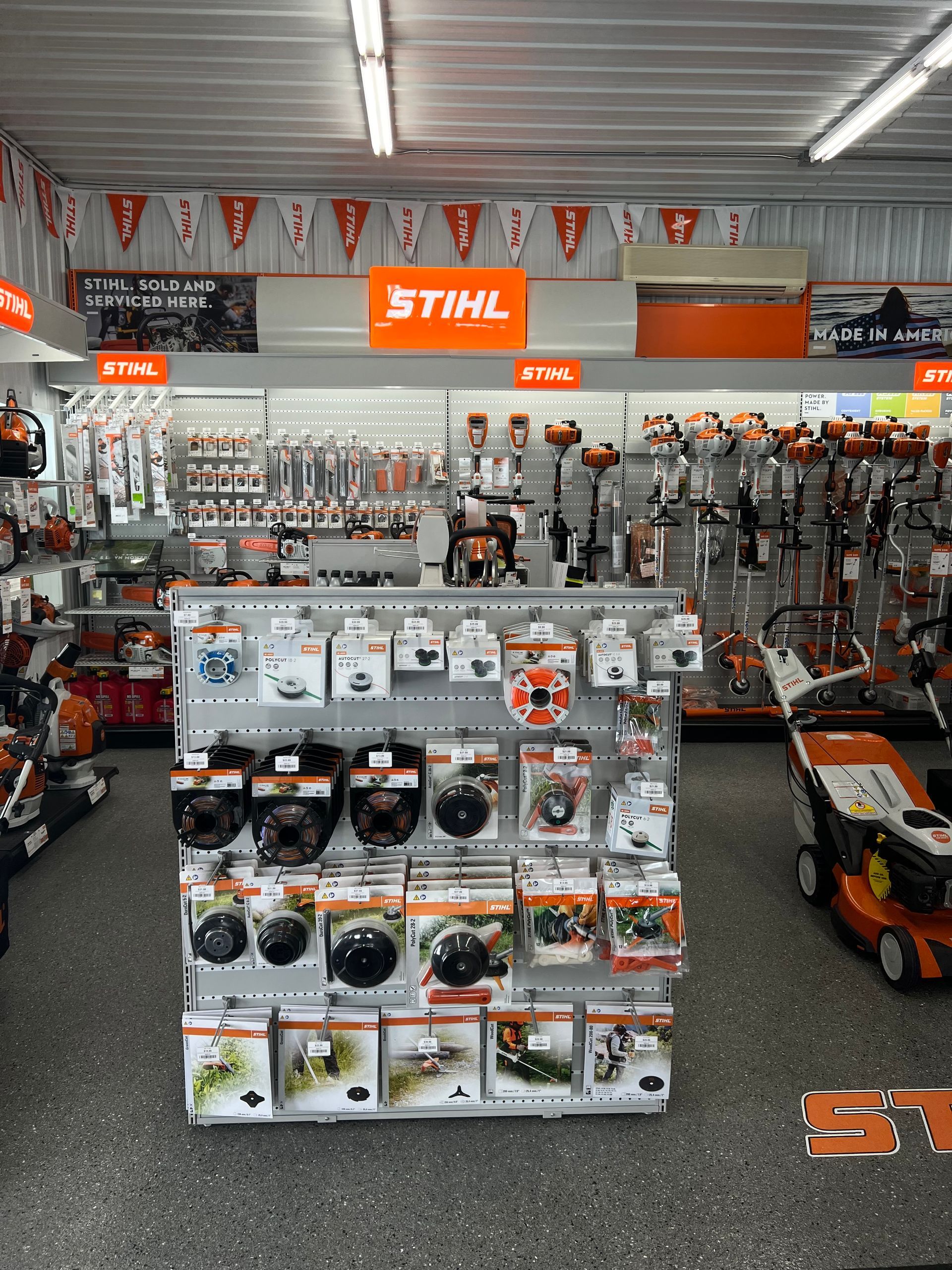 A store filled with lots of stihl products.
