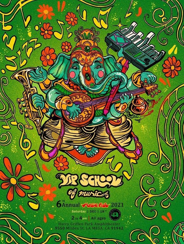 A poster for the sixth annual dr school of music festival