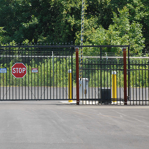 Iron fence commercial gate