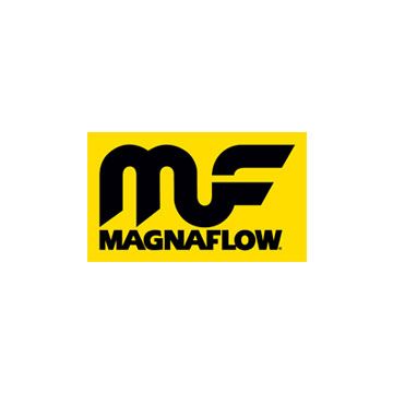 MagnaFlow logo in black text and stylized letters on a yellow background