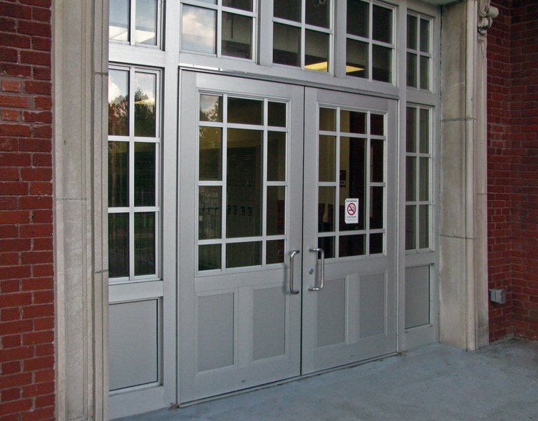 Brick building door frames