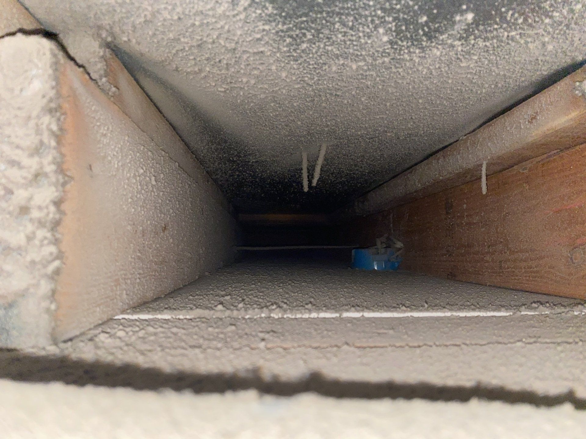 Air duct full of dust