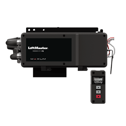 A liftmaster garage door opener with a remote control.