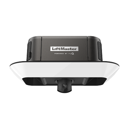 A liftmaster garage door opener with a camera attached to it.