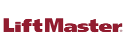 The logo for liftmaster is red and white on a white background.