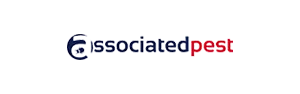 Logo for Associated Pest, with a blue and red color scheme.