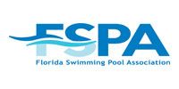 Logo for Florida Swimming Pool Association: Blue text 