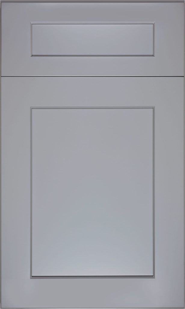 A close up of a white cabinet door on a white background.