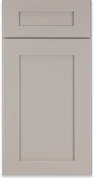 A close up of a kitchen cabinet door on a white background.