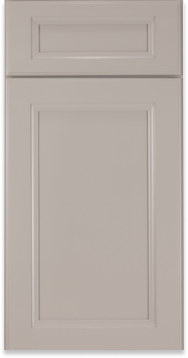 A close up of a kitchen cabinet door on a white background.