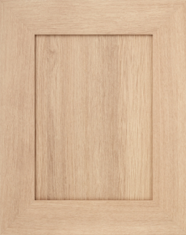 A close up of a wooden door with a square frame.