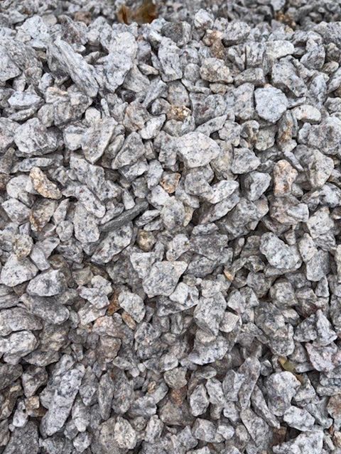 Pile of light gray gravel.