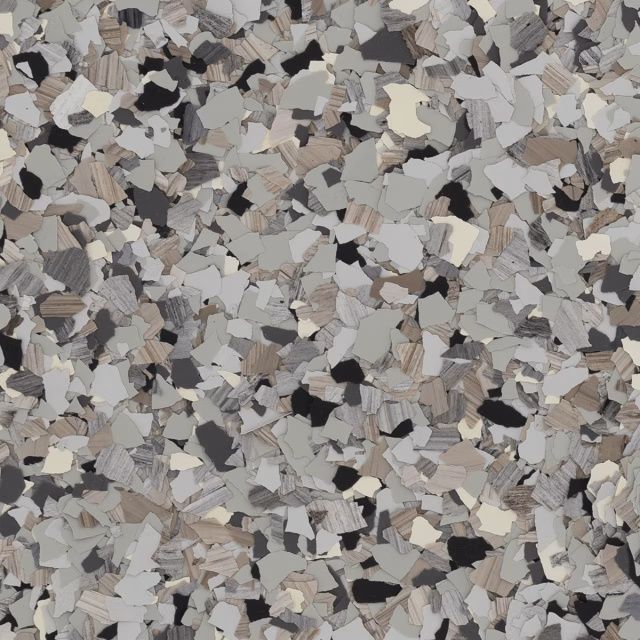 Close-up of a gray, white, and black speckled stone or terrazzo surface