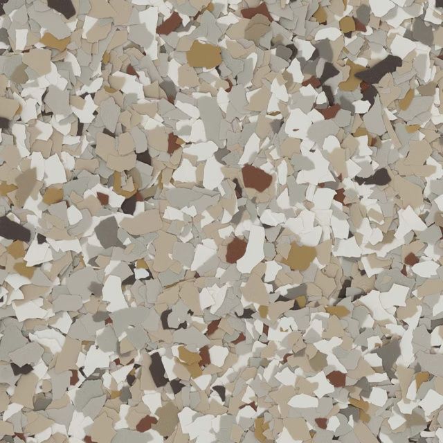 Abstract speckled pattern of beige, gray, white, and brown mosaic-like fragments