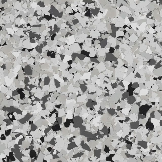 Close-up of gray and black speckled terrazzo or granite surface.