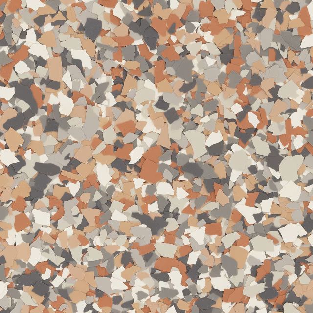 Abstract camouflage pattern in beige, gray, white, and orange speckles