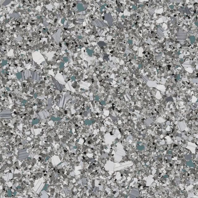 Gray speckled stone or concrete texture with white, black, and teal flecks