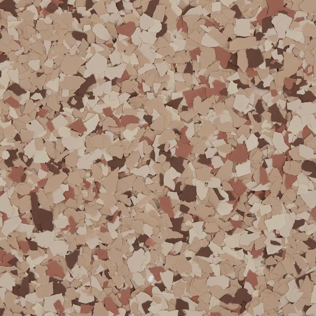 Close-up of a beige, tan, and brown speckled terrazzo-like surface