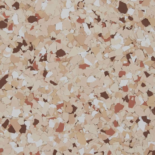 Speckled terrazzo surface in beige, cream, tan, and brown tones
