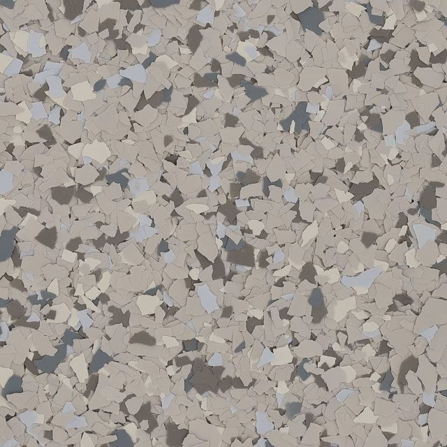 Close-up of a speckled gray, beige, and white terrazzo-like surface