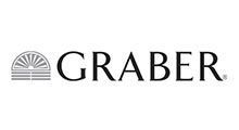 Graber logo with arched sunburst design on left,