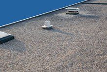 Commercial flat roof close up
