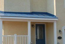 Blue metal roof