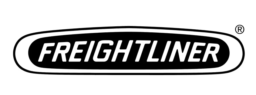 A black and white logo for freightliner on a white background.