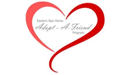 Red heart with Adopt-A-Friend program text inside.