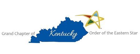Logo of the Grand Chapter of Kentucky Order of the Eastern Star, featuring a blue Kentucky map and a colorful star.