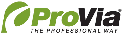 ProVia logo with a green leaf design and the text 