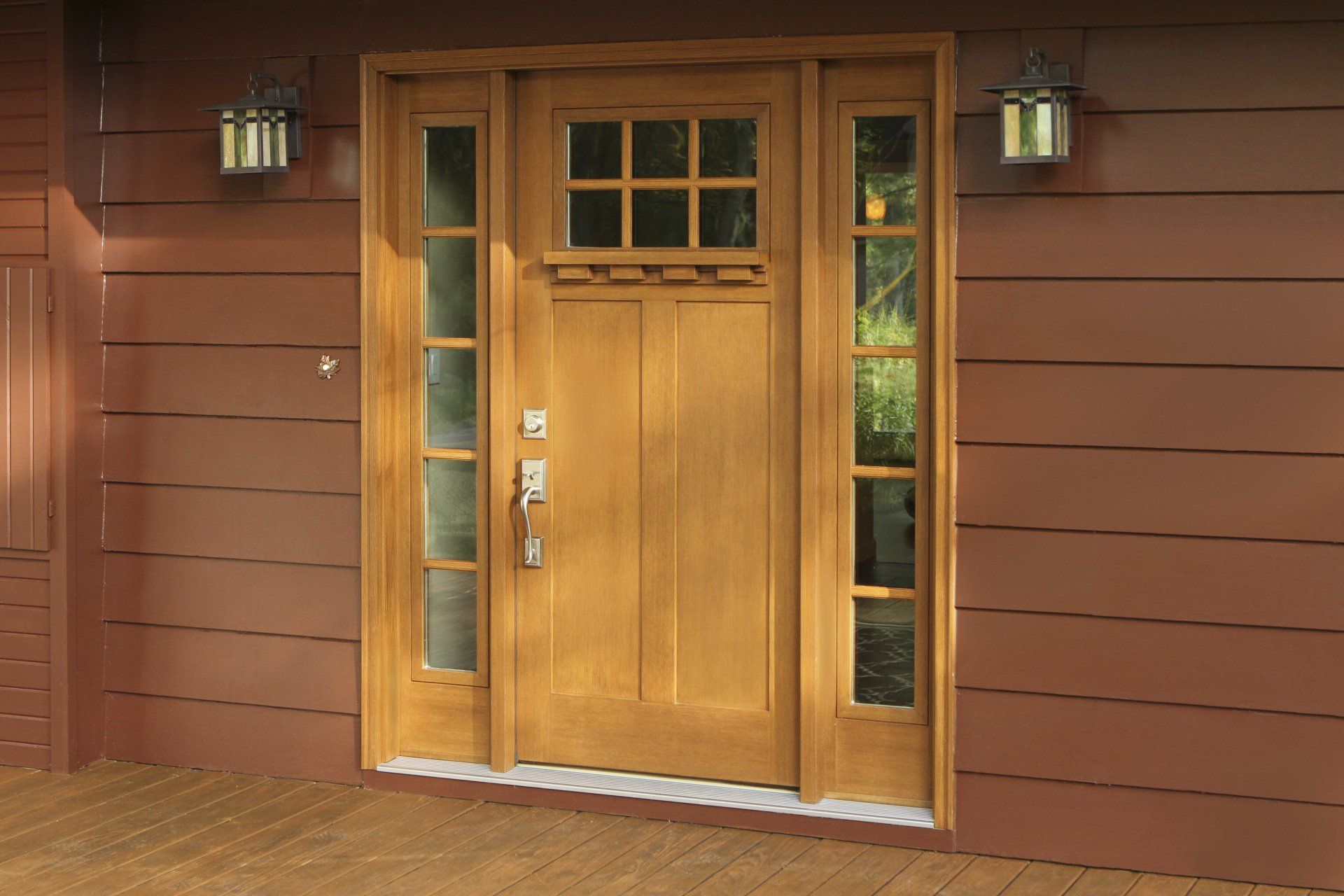 Wood Look Entry Door | Amelia Overhead Doors