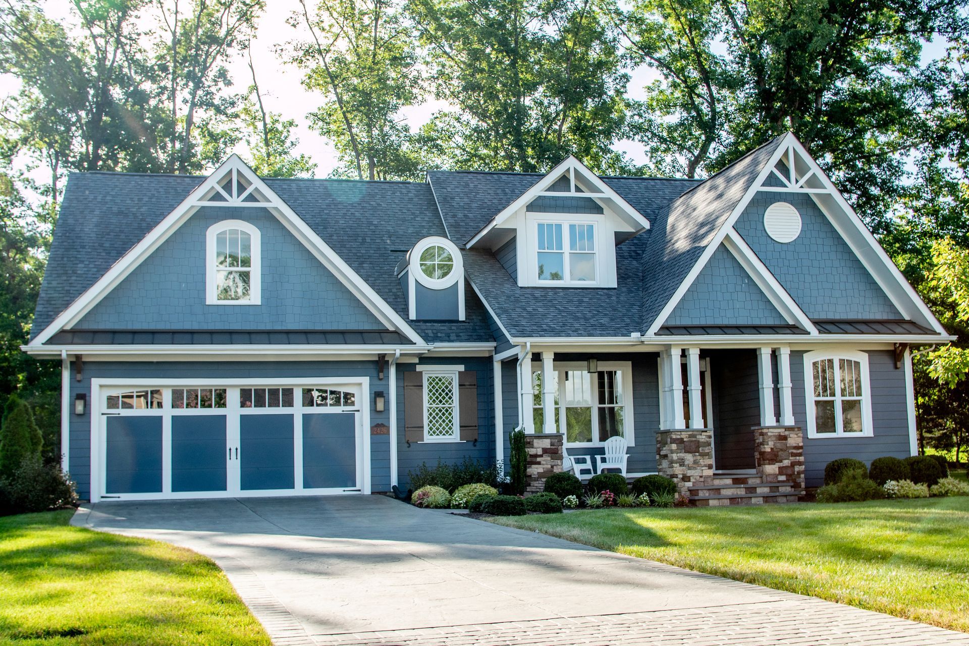 Blue Garage Doors | Amelia Overhead Doors