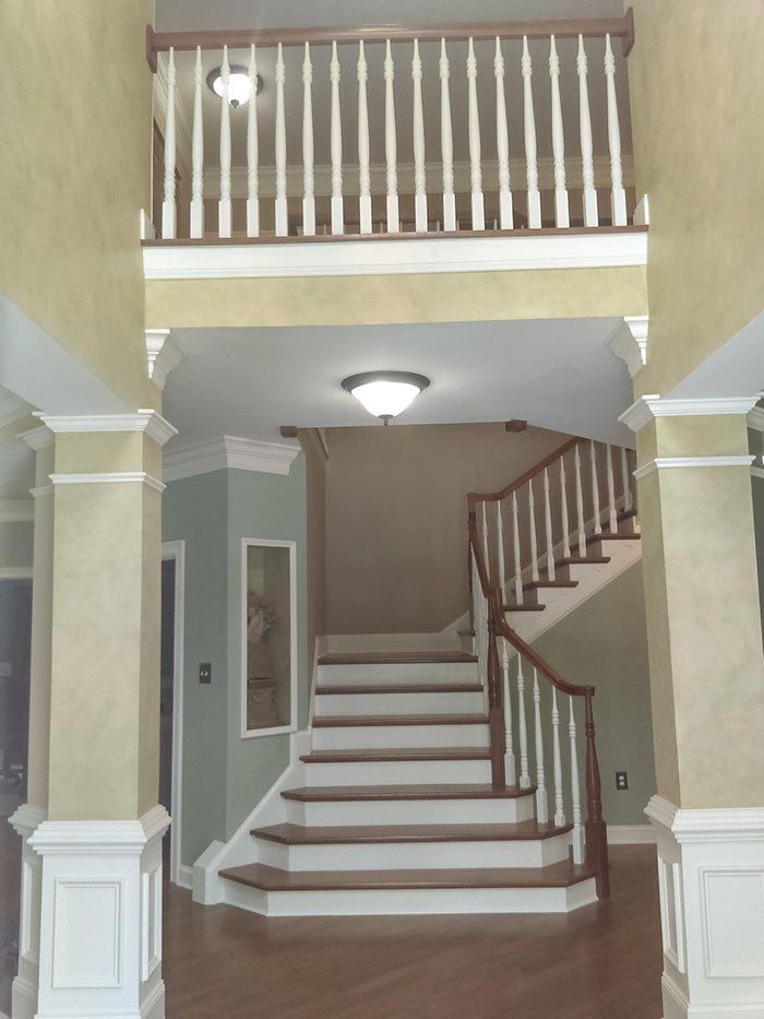 Staircase and railings